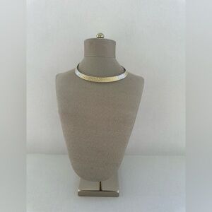 Gold Tone Hammered Torque Choker Necklace